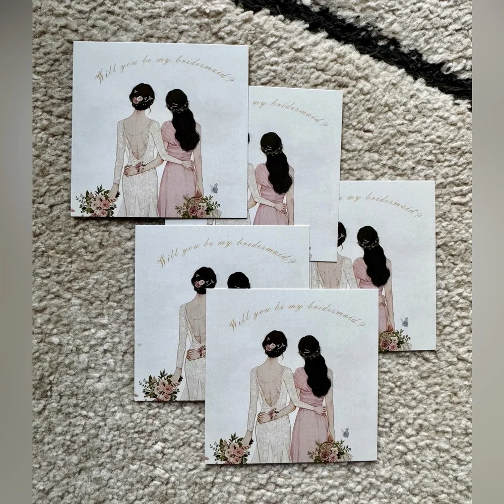 Bridesmaid Proposal Cards, set of 5